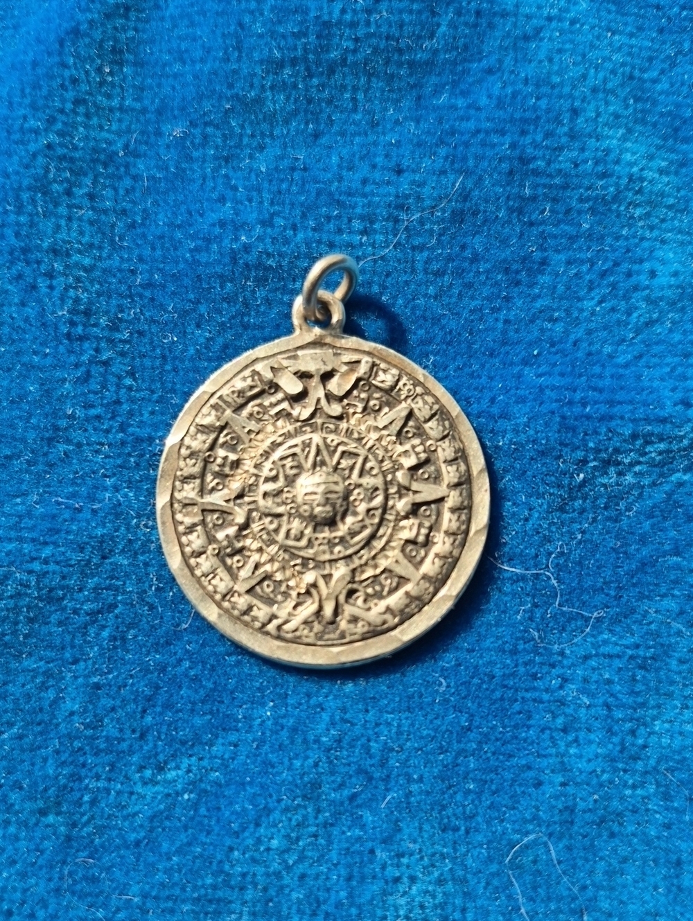 Sterling silver Inspired Round Aztec Calendar Pendant Necklace
